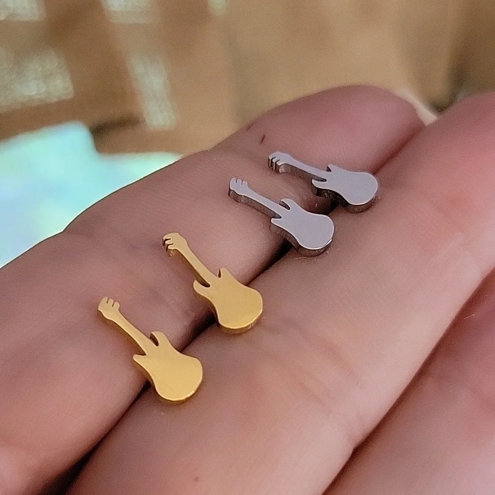 Electric Guitar Stud Earrings, Choice of Color